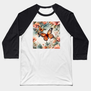 Monarch Butterflies Watercolor 14 Baseball T-Shirt